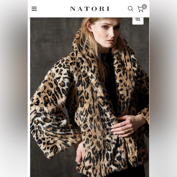 Natori Jackets & Blazers - Natori faux leopard fur shawl coat